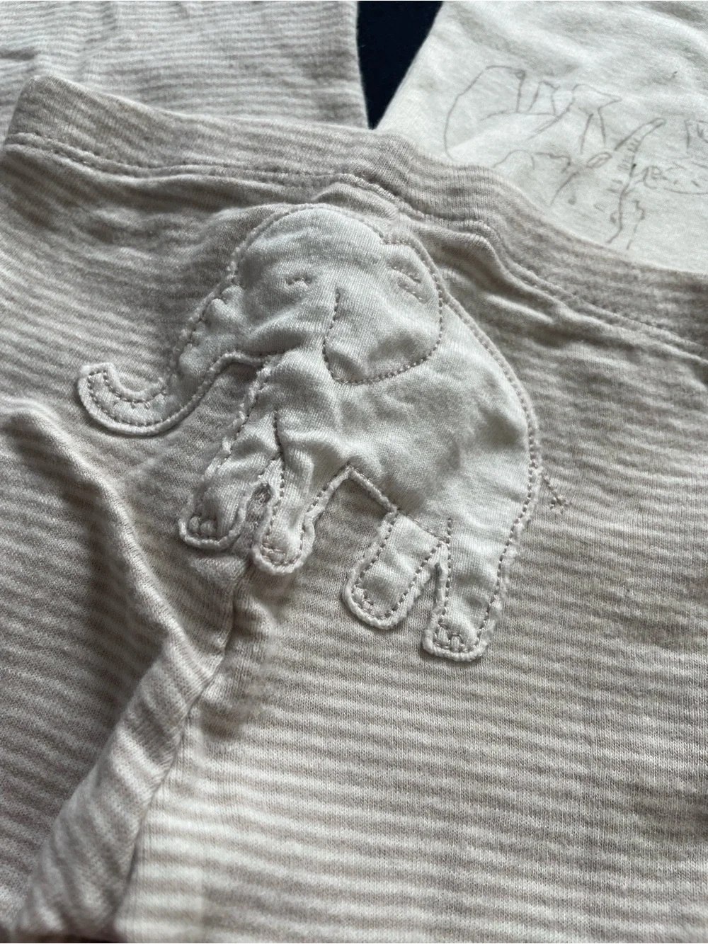 2/$12 Carters Neutral Elephant Baby Onesies & Pants Set